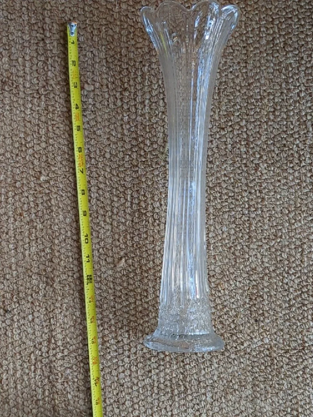 Antique Clear Swung Glass Vase 16